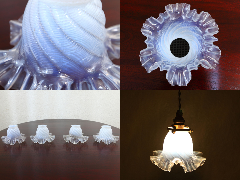 オパールセントフリルランプシェード｜アンティーク家具・照明の専門店