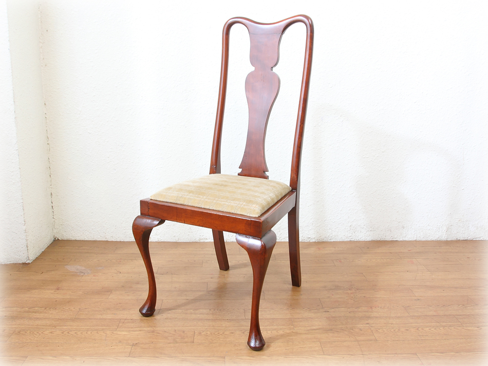 イギリス アンティーク 家具 クイーンアンチェア 猫脚 椅子 英国 4140e