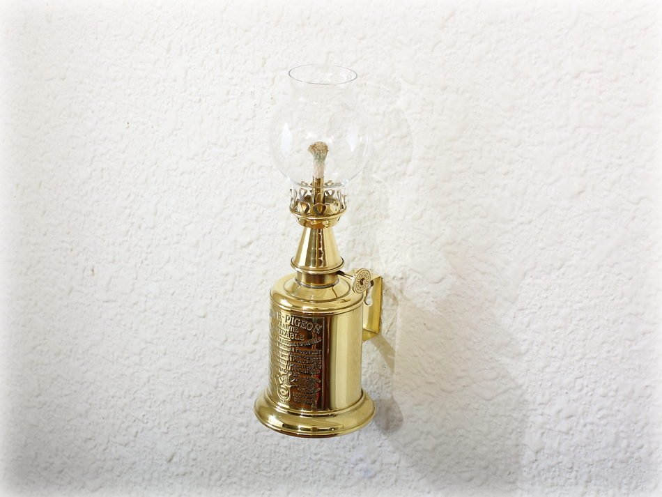 ピジョンPIGEON アンティークブラス オイルランプ｜アンティーク家具
