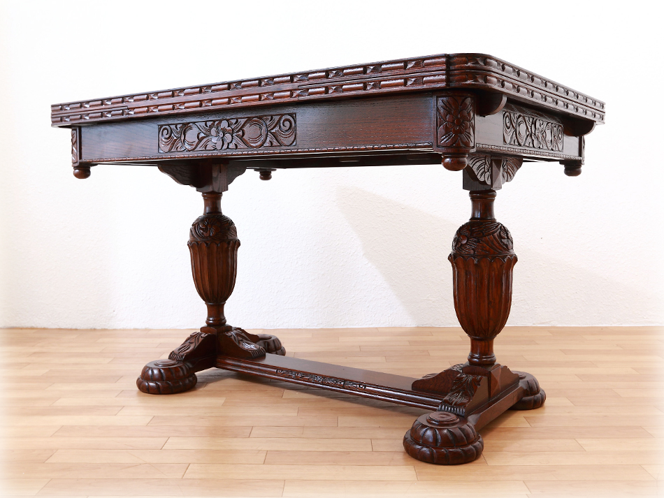 バルボスレッグ オーク ドローリーフテーブル｜アンティーク家具・照明