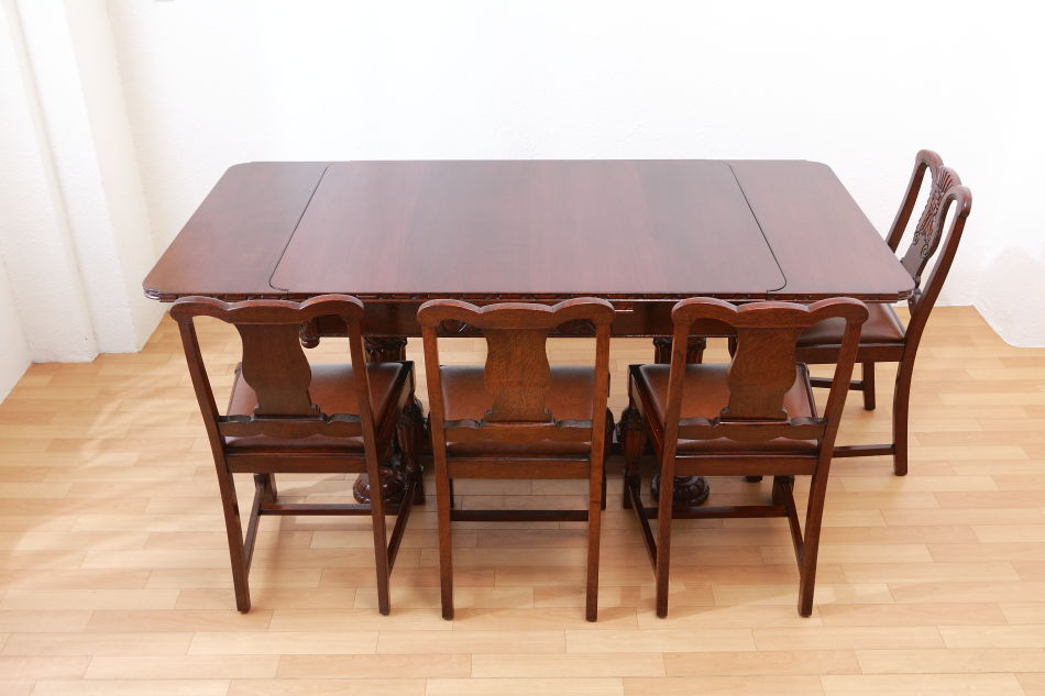 バルボスレッグ オーク ドローリーフテーブル｜アンティーク家具・照明