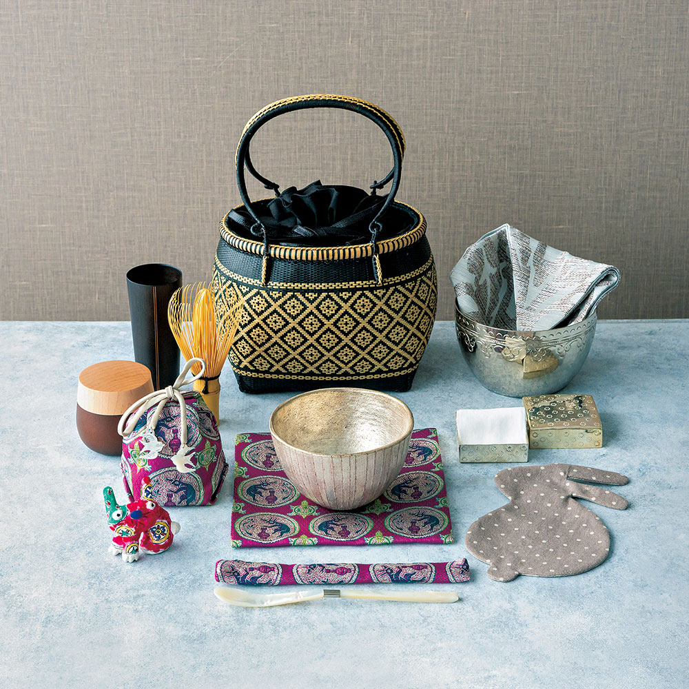 旅持ち茶籠「千歳」×龍村美術織物: インテリア・ライフスタイル