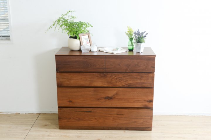 4384 府中家具 桐 天然木 チェスト 洋タンス 箪笥 D46.7×W106×H124.4cm