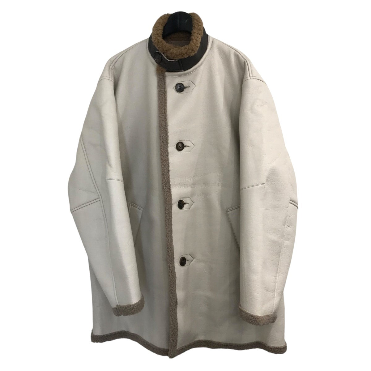 Simon 本革 シングル ムートンコート グレー系 ユニセックス 40 Simmon