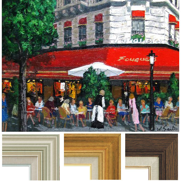 楽天市場】油彩画 斉藤要 「街角のカフェ」 F6号 額入り 油絵 風景画