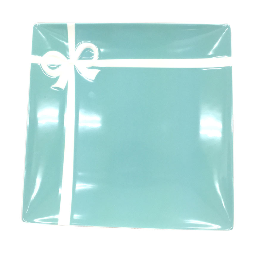 未使用・未開封 ティファニー 新品・ブルーリボン スクエア プレート