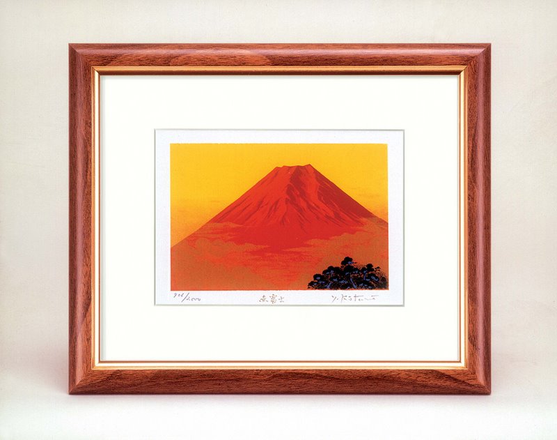 楽天市場】油絵 絵画 赤富士/インテリア 額入り 額装込 風景画 油絵