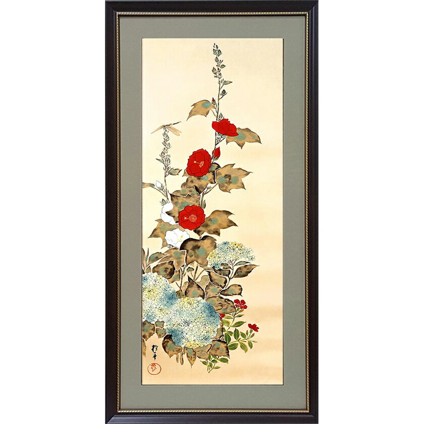 楽天市場】酒井抱一 「十二か月花鳥図」 五月 燕子花に鷭図 額装 : 光