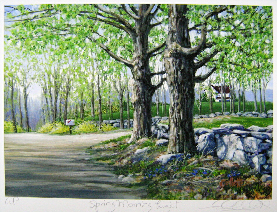 キャロルコレット「MOANALUA GARDEN 」銅版画＋手彩色 直筆サイン有