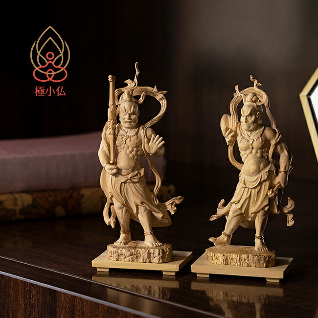 楽天市場】極小仏 金剛力士立像【豪華特典付き！】阿形 吽形 仏像 木彫