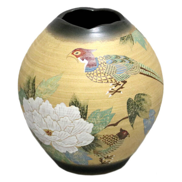 希少 九谷焼 高光一生 花瓶 花器 フラワーベース 伝統工芸 美術品 陶芸