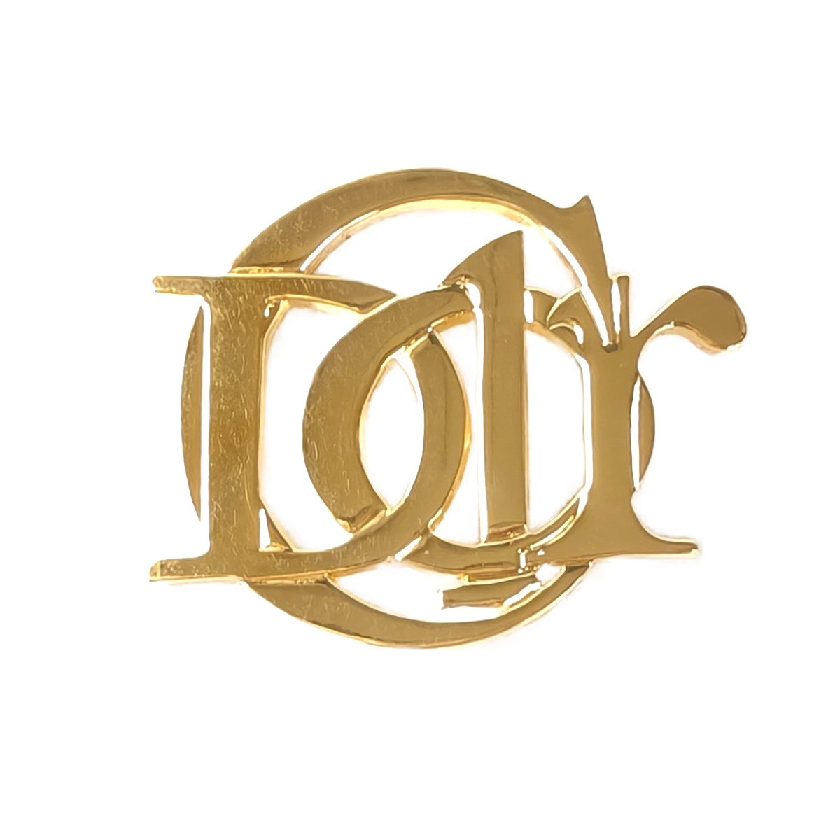 クリスチャンディオール ピンブローチ ラインストーン CDロゴ ゴールド