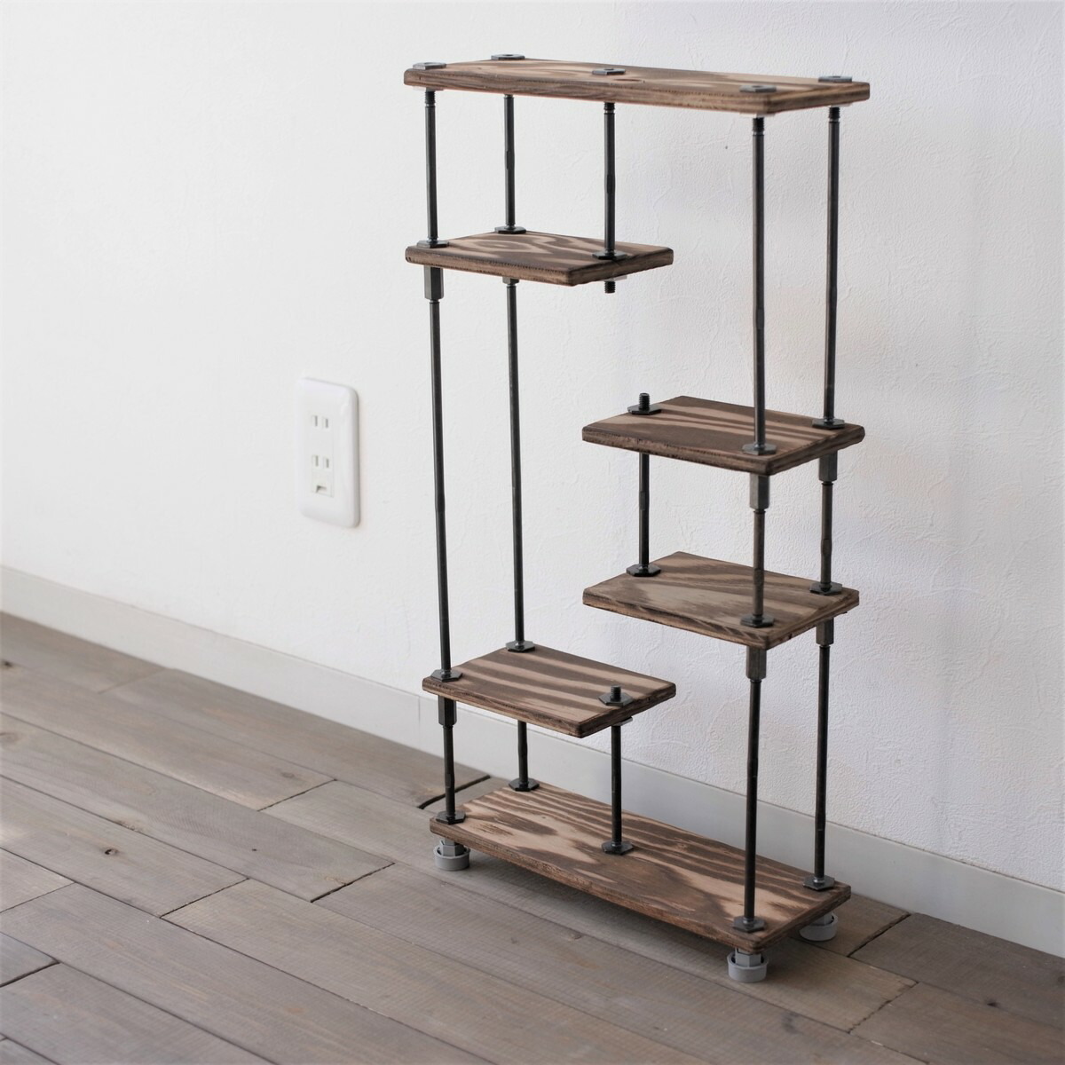 楽天市場】wood iron shelf 730*600*180〈サンドカラー〉 アイアン 棚