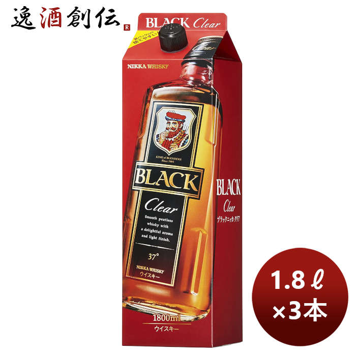 楽天市場】ブラックニッカ クリア 37度 正規 1800ml 紙パック ニッカ