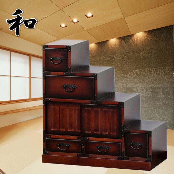 楽天市場】民芸調 引出箪笥（たんす）64734 和風 昭和レトロ モダン