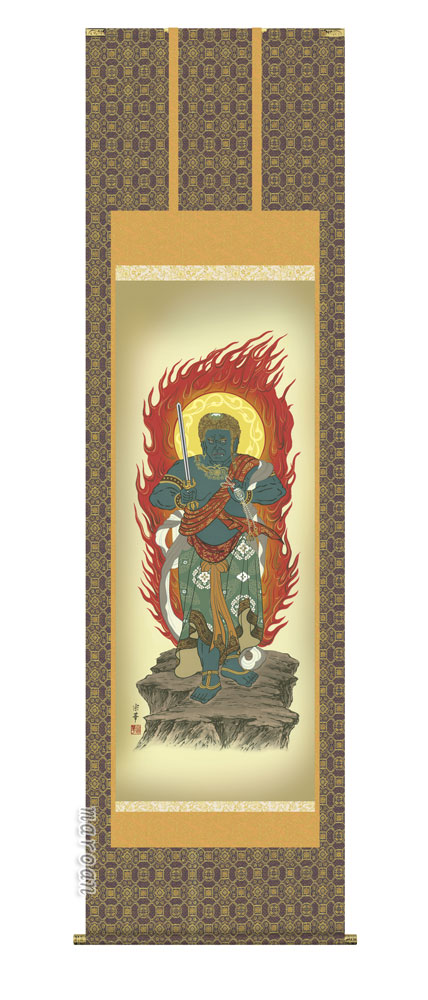 楽天市場】仏画掛け軸 不動明王 肉筆画 一点もの : 仏像仏画チベット