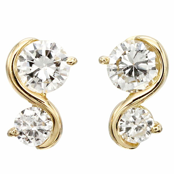 楽天市場】クレージュ courreges K18YG/WG ダイヤモンド ピアス