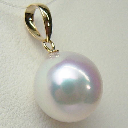 楽天市場】K18/K14WG南洋白蝶真珠ペンダントトップ【11mm-12mm】psm