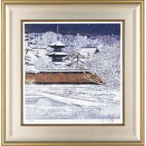 楽天市場】森下一夫 油彩肉筆画 『アルプス山脈〜湖映』 名画 絵画