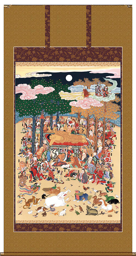 楽天市場】高級肉筆仏画 釈迦涅槃図 一点もの : 仏像仏画チベット美術