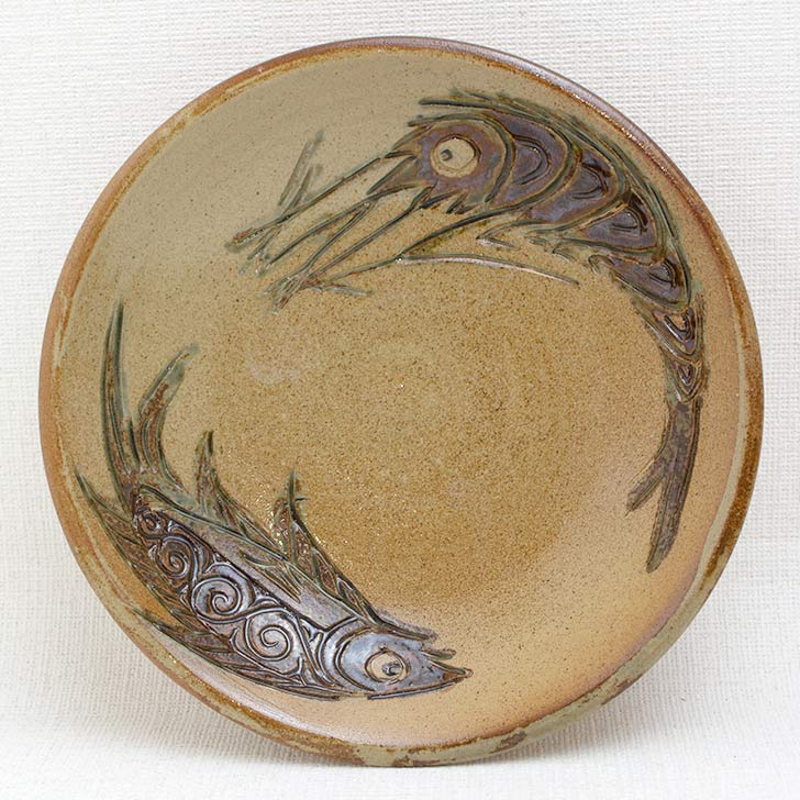 日本工芸会正会員】【吉川心水】作地釉鉄絵藤文様大壺【師加守田章二