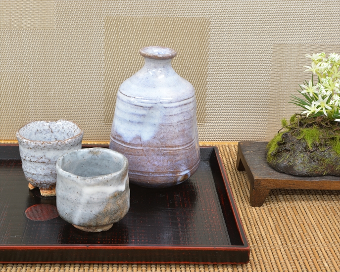 ☆九谷焼／緑釉金襴萩文.ぐい呑み.酒器 ☆九谷焼／緑釉金襴