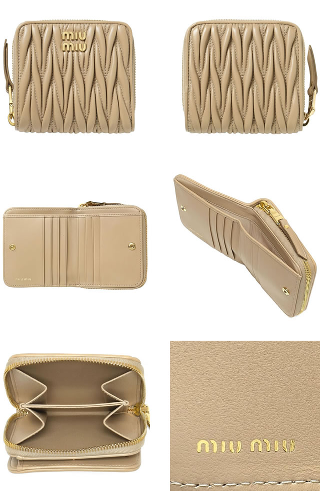 miu miu（ミュウミュウ） 財布 二つ折り財布 マテラッセ 小銭入れあり