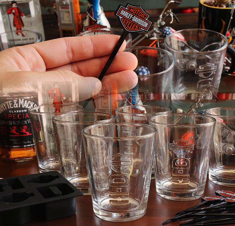 A3 ハーレーダビッドソン エンボスタンブラーセット（グラス6個＋