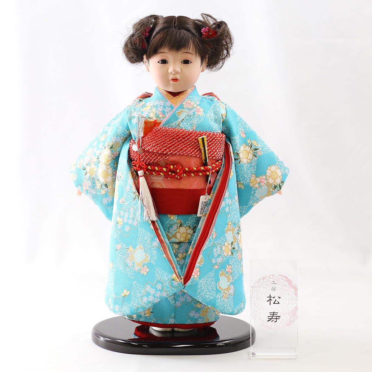 市松人形 松寿作 特選友禅 桜 水色 ひな祭り : 雛人形 五月人形