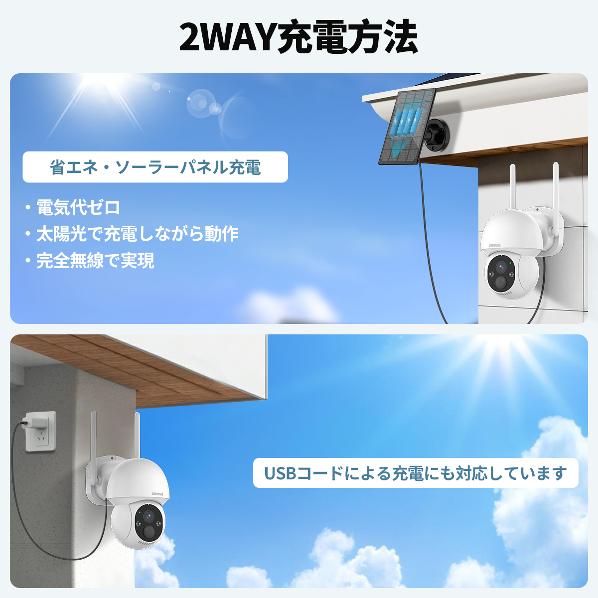 当店1位＞ 防犯カメラ ソーラー wifi 防犯カメラセット 屋外 家庭用