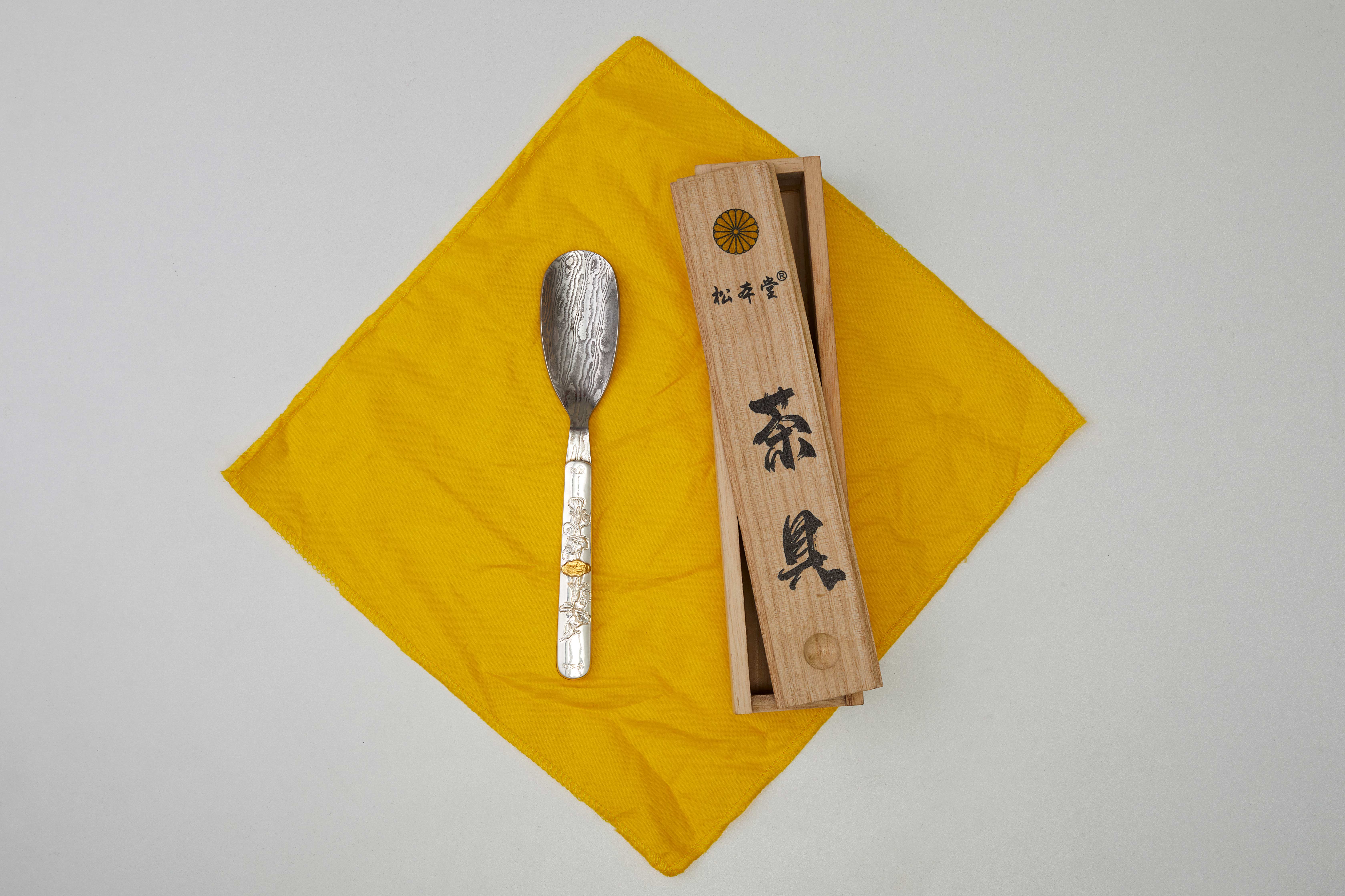 日本製 松本堂 純銀製 お茶用 茶杓 ちゃしゃく 茶シャベル 茶さじ