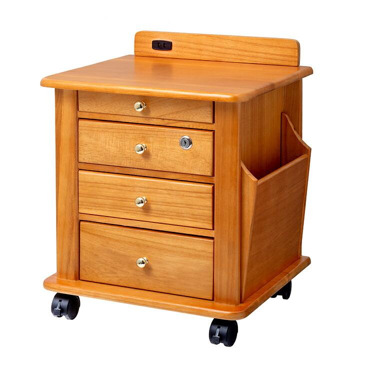 カントリースタイル 木製 サイドテーブル ベッドサイド チェスト ※i4