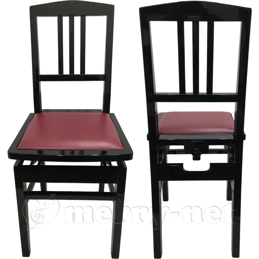 背もたれ付き ピアノ椅子 座面エンジ NO5 イトマサ トムソン椅子