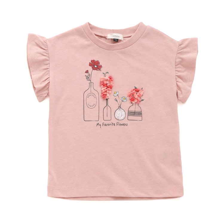 Seraph（セラフ） 子供服 袖フリル デザイン モチーフ Tシャツ キッズ