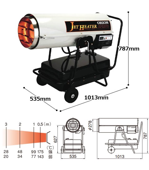 オリオン機械 オリオン 業務用 可搬式温風機 ジェットヒーターHP