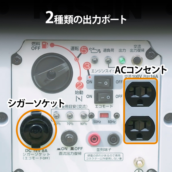 工進（KOSHIN） インバーター 発電機 GV-16SE [ポータブル発電機
