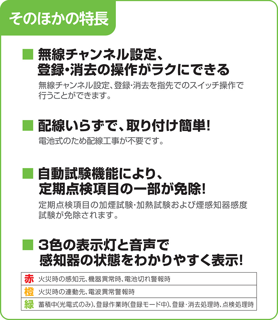 能美防災 特定小規模施設用 無線式連動型警報機能付感知器 親器 光電式