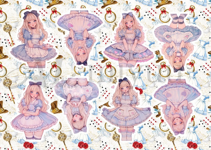 素材紙 a4デザインペーパー コラージュシート 人物 女の子 デザイン