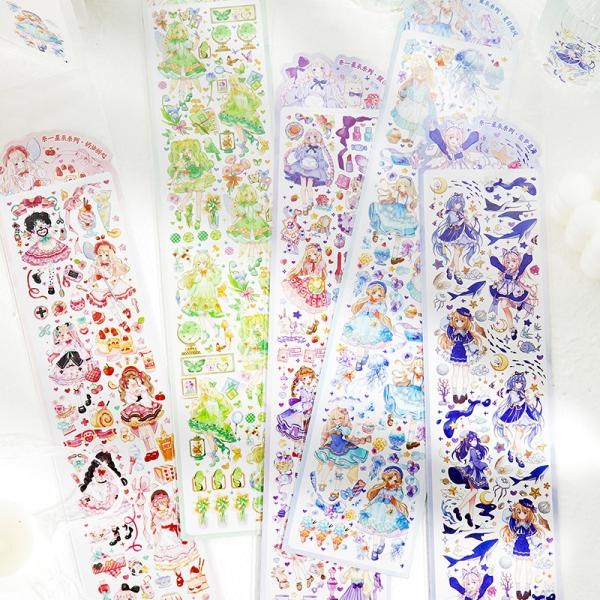 PETシール シール 人物 女の子 マスキングテープ マステ ゆめかわ