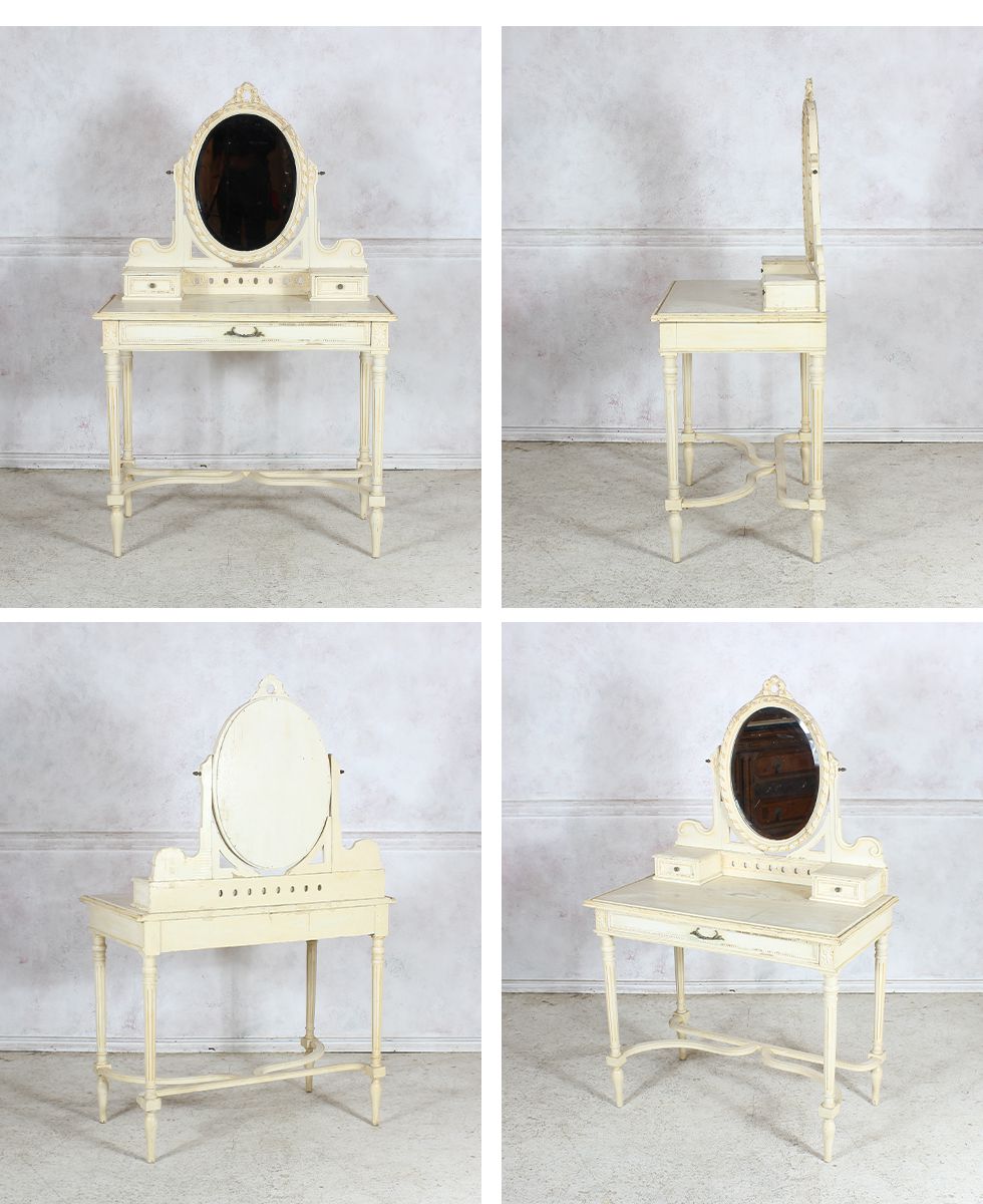 アンティーク家具 ドレッサー 一面 鏡 化粧 メイク 台 イギリス