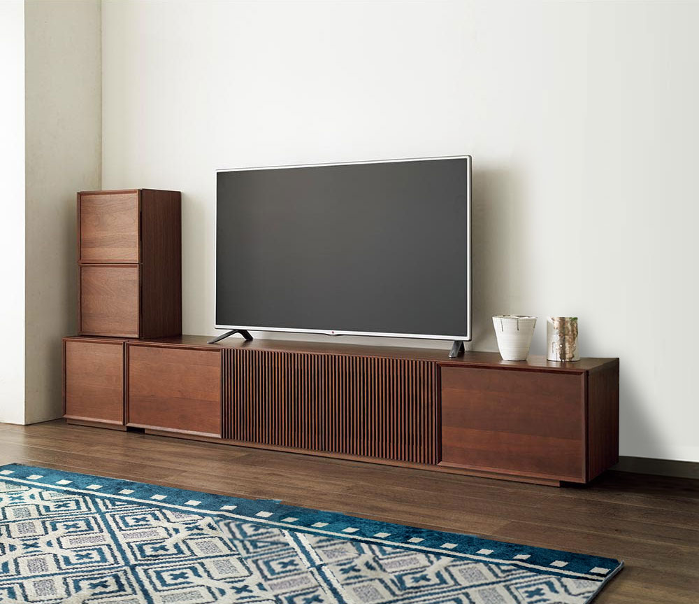 75型の大型テレビ対応の明るいオーク材の質感ある質感ある181cm