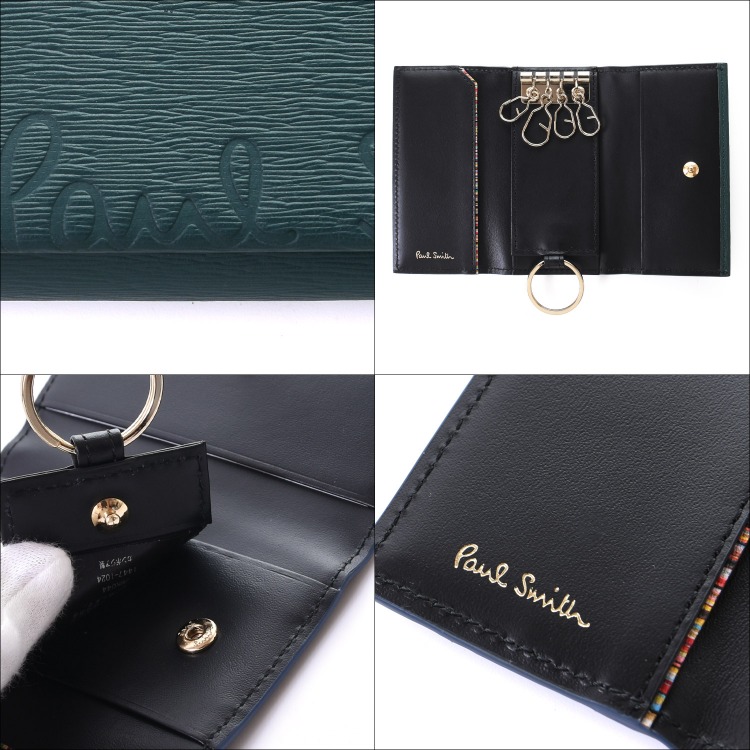 新品】ポールスミス キーケース レザー ブラック 黒 革 メンズ Paul