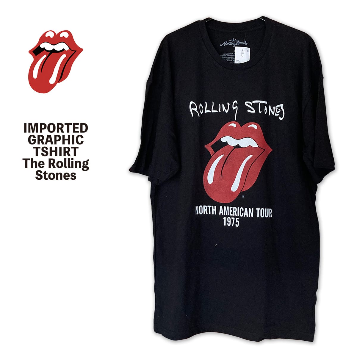 Tシャツ メンズ ブランド ローリングストーンズ バンドT ブラック 黒T