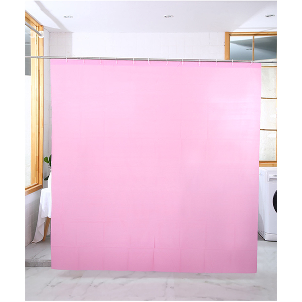 シャワーカーテン 防水 180cmx180cm 180 無地 シンプル 風呂 カーテン