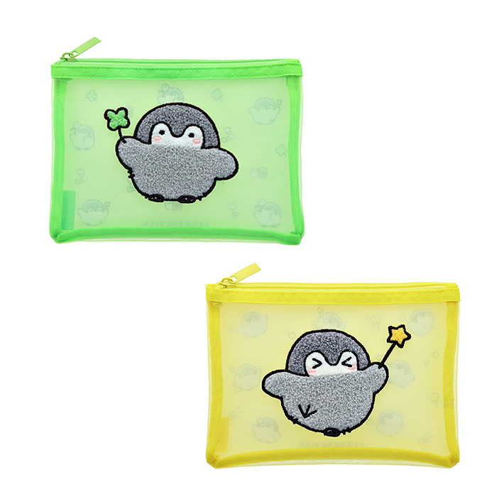 コウペンちゃん サガラ刺繍メッシュポーチ 2柄 [M便 1/1] : シブヤ文具