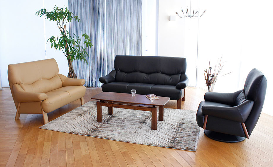 ☆値下げしました!【アサヒ木工】1人用回転ソファ 本革製?自社配送時