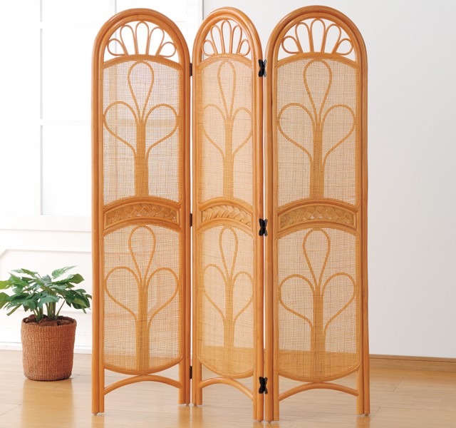 昭和レトロ 和モダン 木製 4連格子 障子パーテーション 間仕切り