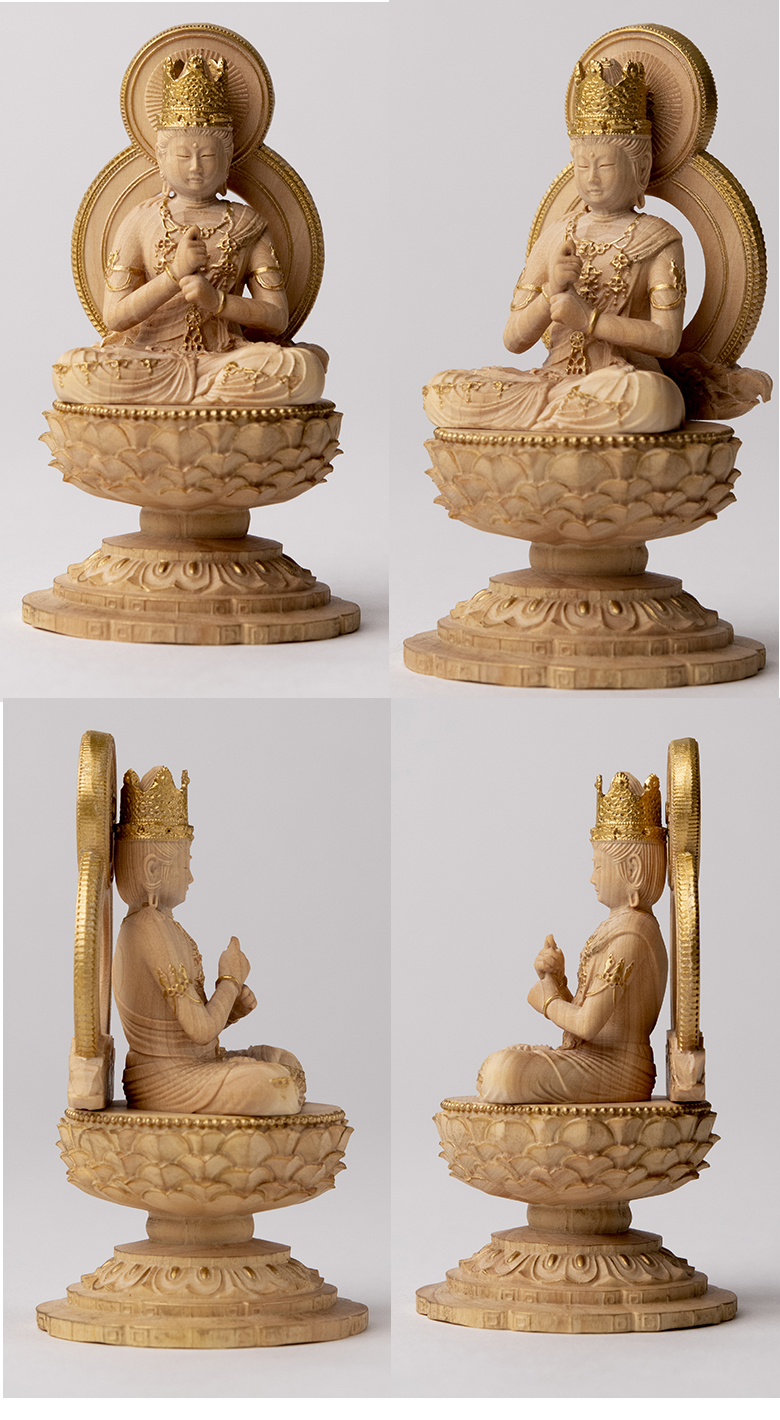 極小仏 大日如来 豪華特典付き 仏像 木彫 精密 精巧 リアル 手のひら