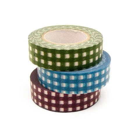 倉敷意匠計画室 プリント マスキングテープ 3色セット（ギンガム