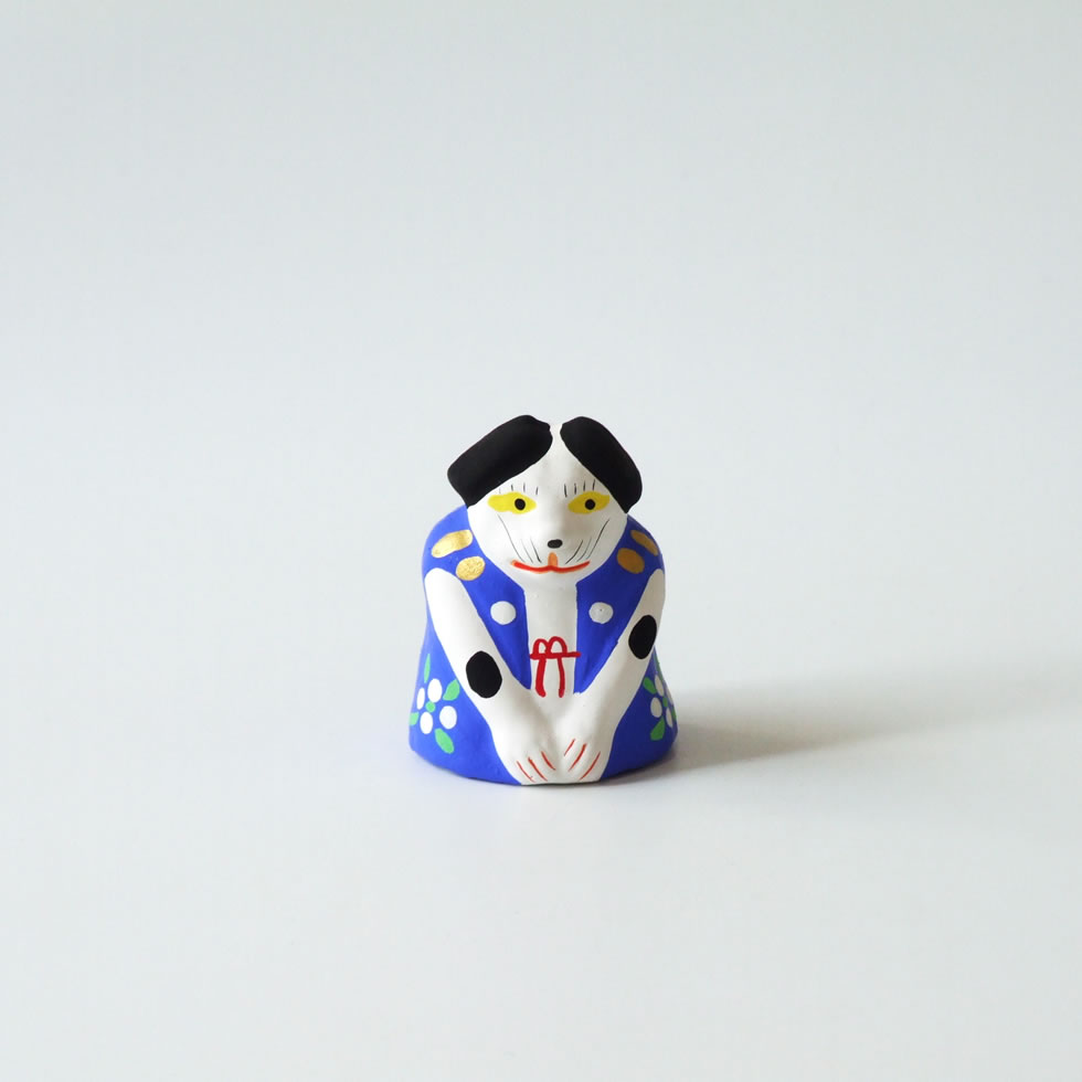 郷土玩具 民藝 福島県 工房千想 来らんしょ戌 青 干支 犬 置物 人形